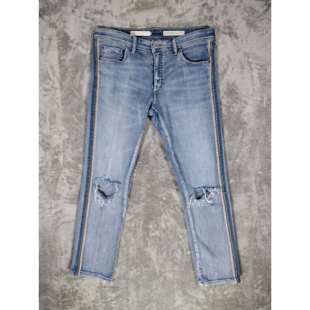Pilcro Anthropologie Jeans Slim Boyfriend Womens 30 Blue Light Wash Distressed